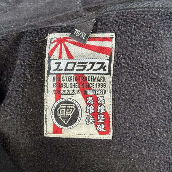 Logik Full Zip Hoodie Men’s XL Black Embroidered Logo Streetwear Urban Y2K Skate - Picture 14 of 16